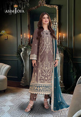 Asim Jofa Luxury Chiffon Embroidered 3 Piece Unstitched